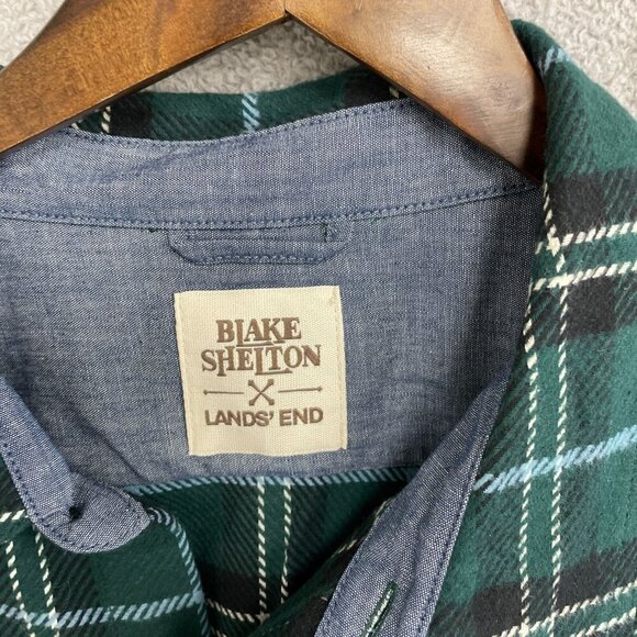 NEW Blake Shelton X Lands' End Men's 3XLT Plaid Flannel Button Down Shirt Jacket - Picture 6 of 8
